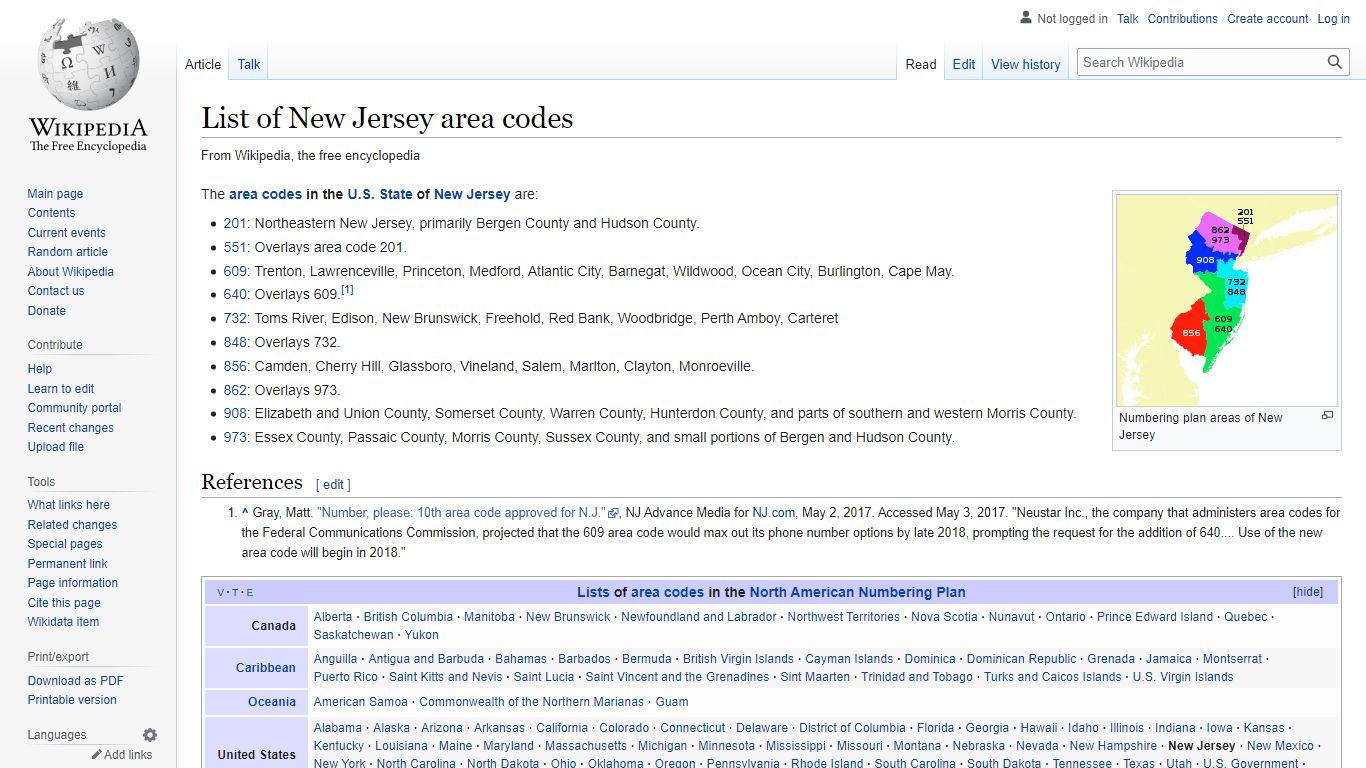 List of New Jersey area codes - Wikipedia